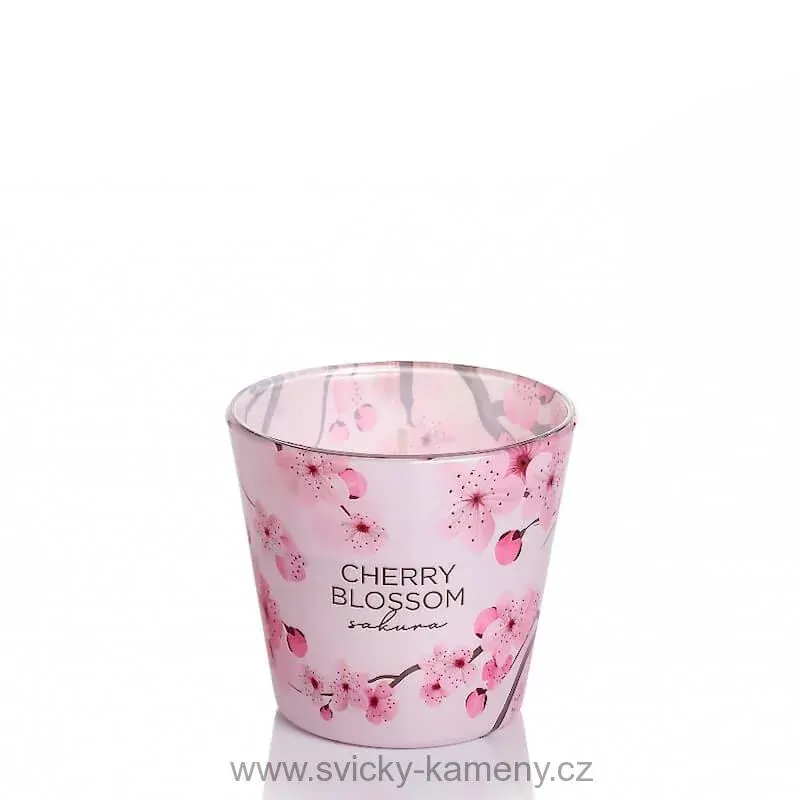 SVÍČKA DÁRKOVÁ VONNÁ VE SKLE SAKURA světlá 115 g.