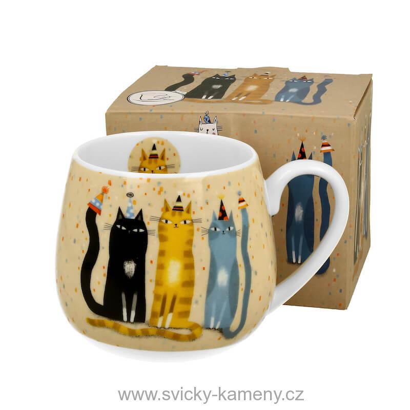 DÁRKOVÝ HRNEK BUCLATÝ 430 ml KOČKY V PÁRTY STYLU