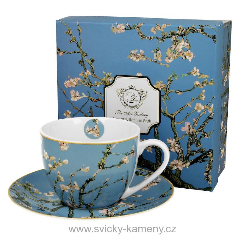 DÁRKOVÝ ŠÁLEK S PODŠÁLKEM 270 ml VINCENT VAN GOGH "Mandlový strom"