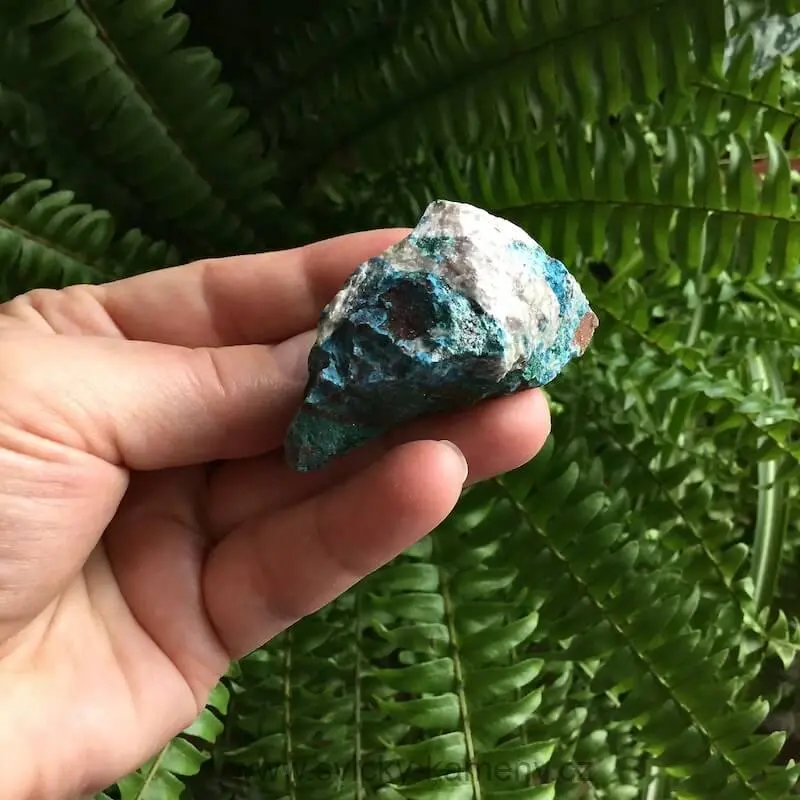 CHRYZOKOL MALACHIT surový kámen velikost 53 x 28 x 25 mm, 56g.