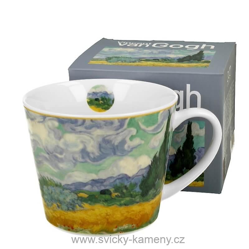 DÁRKOVÝ HRNEK PROSTY 610 ml VINCENT VAN GOGH "Pšeničné pole s cypřiši"
