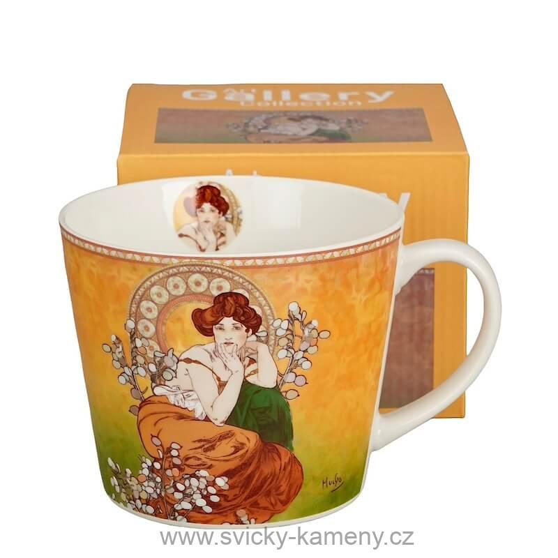 DÁRKOVÝ HRNEK PROSTY 610 ml ALFONS MUCHA "Topaz"