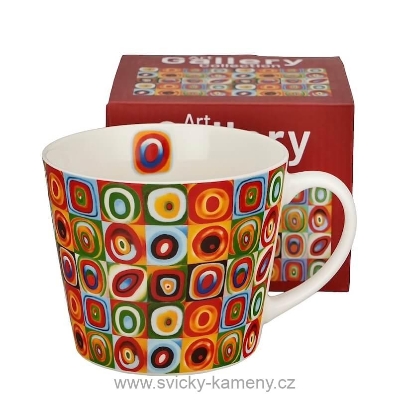 DÁRKOVÝ HRNEK PROSTY 610 ml WASSILY KANDINSKY "Čtverce se soustřednými kruhy"