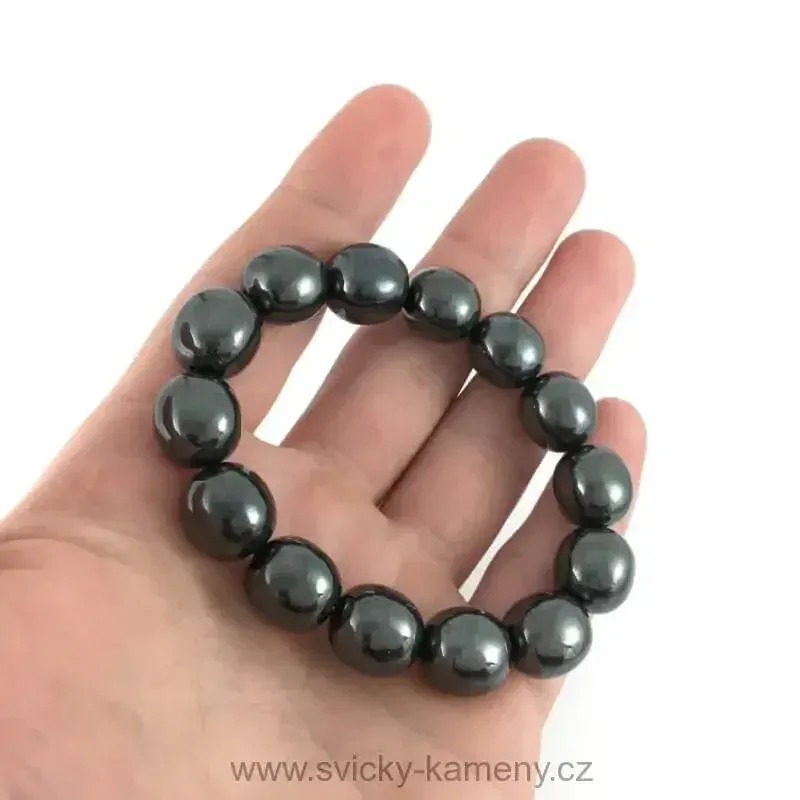 NÁRAMEK Z KORÁLKŮ - TROMLOVANÝ HEMATIT 