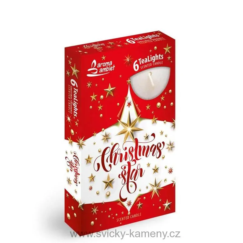 ČAJOVÉ SVÍČKY VONNÉ - CHRISTMAS STAR STŘÍBRNÁ