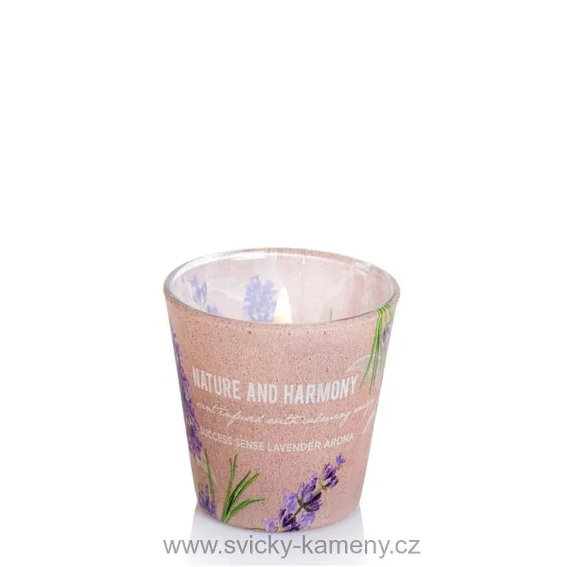 SVÍČKA DÁRKOVÁ VONNÁ VE SKLE LEVANDULE NATURE 115 g.    