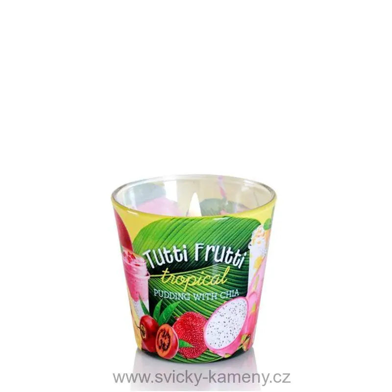 SVÍČKA DÁRKOVÁ VONNÁ VE SKLE TROPICKÝ SALÁT 115 g.