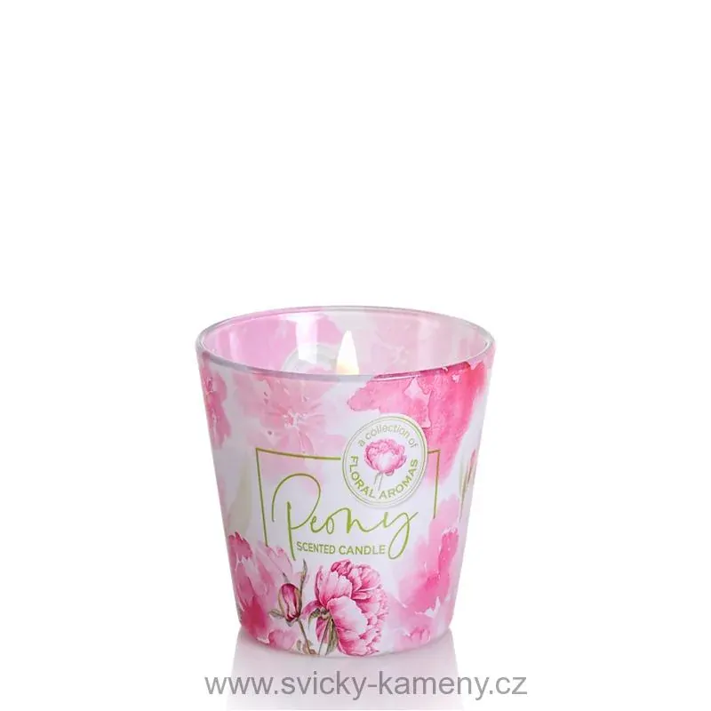 SVÍČKA DÁRKOVÁ VONNÁ VE SKLE PIVOŇKA PEONY 115 g.    