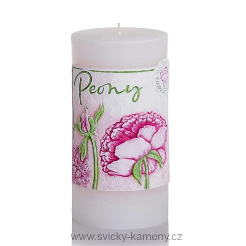 SVÍČKA DÁRKOVÁ VONNÁ PIVOŇKA PEONY VÁLEC 70x140 mm