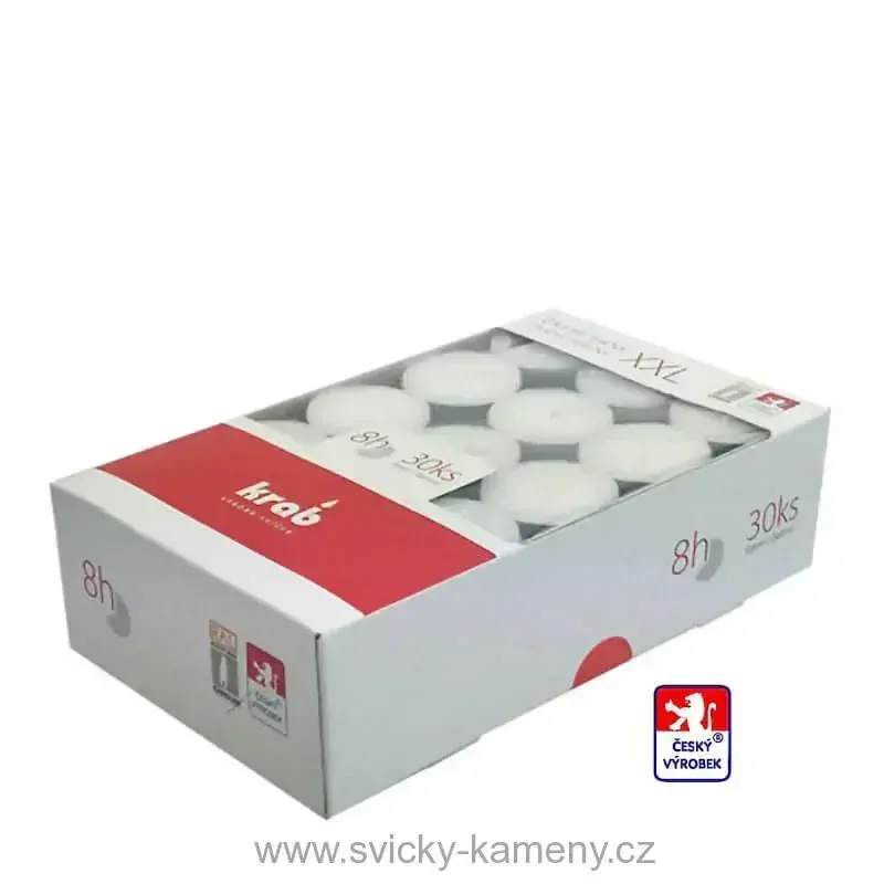 SVÍČKA ČAJOVÁ 30 ks BEZ VŮNĚ XXL