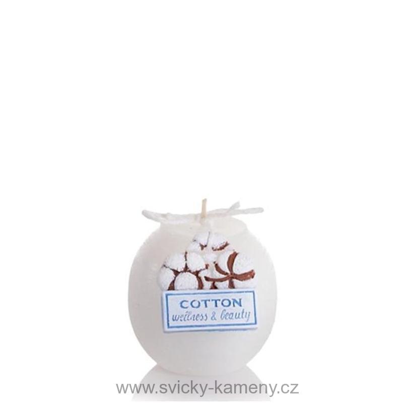 SVÍČKA DÁRKOVÁ VONNÁ BAVLNA COTTON KOULE 60 mm