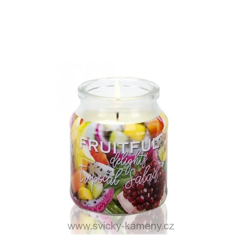 SVÍČKA DÁRKOVÁ VONNÁ VE SKLENĚNÉ DÓZE TROPICAL SALAD 130 g.