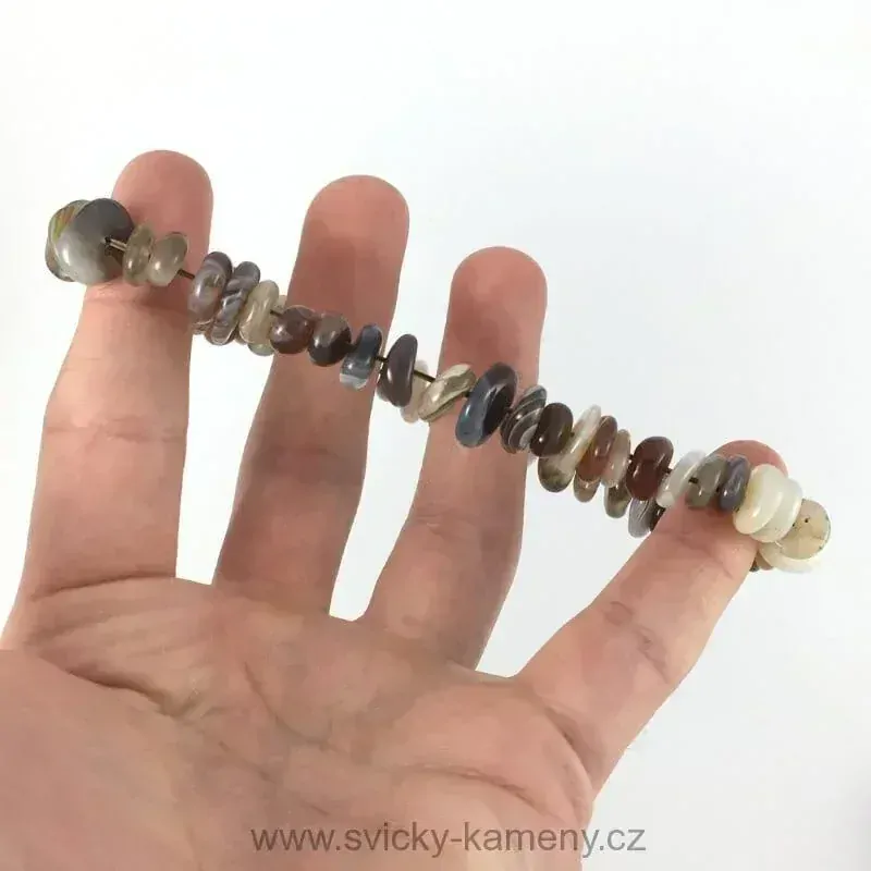 NÁRAMEK Z KORÁLKŮ - ACHÁT BOTSWANA DISK
