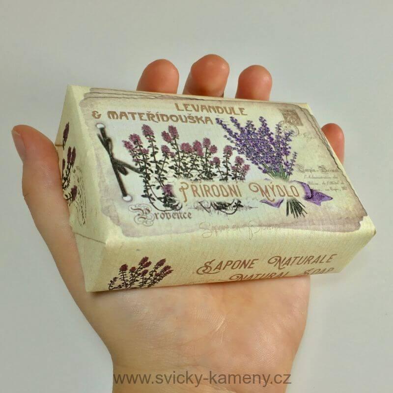 Přírodní luxusní mýdlo 200g. LEVANDULE A MATEŘÍDOUŠKA