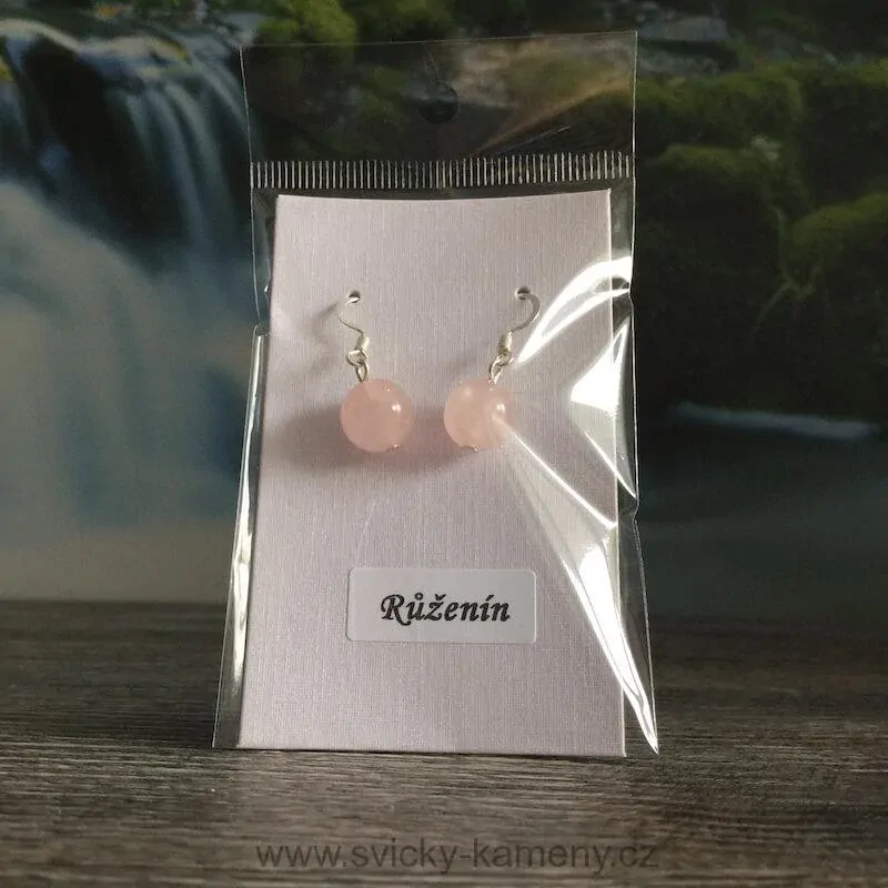 NÁUŠNICE Z KORÁLKŮ RŮŽENÍN 10mm