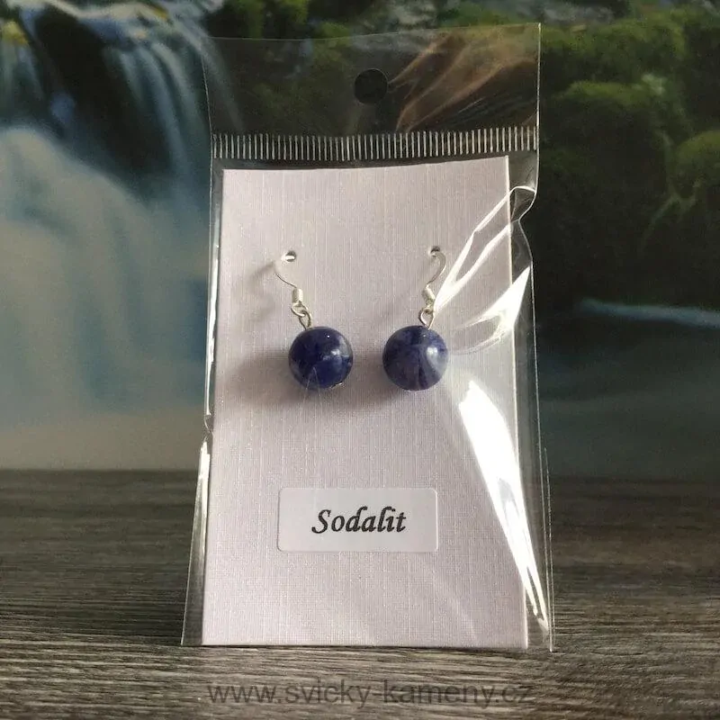 NÁUŠNICE Z KORÁLKŮ SODALIT 10mm