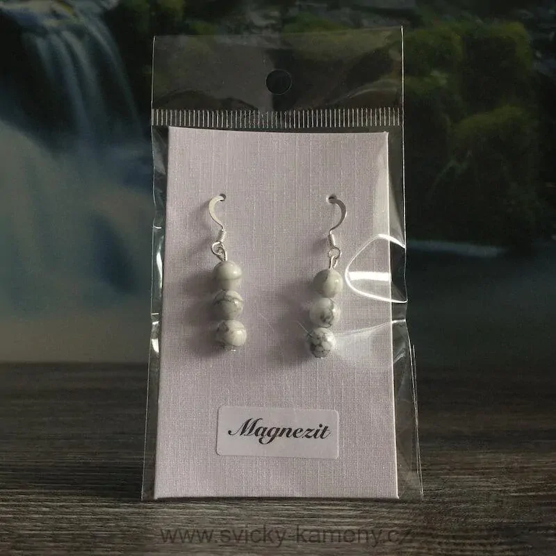 NÁUŠNICE Z KORÁLKŮ MAGNEZIT 6mm