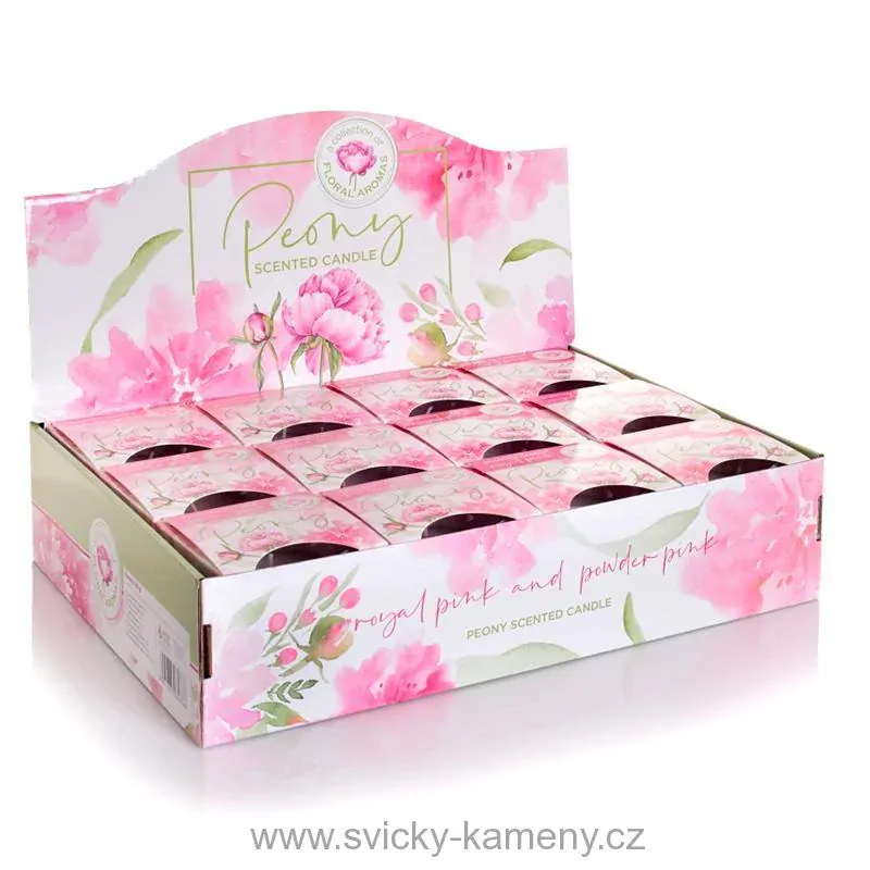 SVÍČKA DÁRKOVÁ VONNÁ VE SKLE PIVOŇKA PEONY 115 g.    