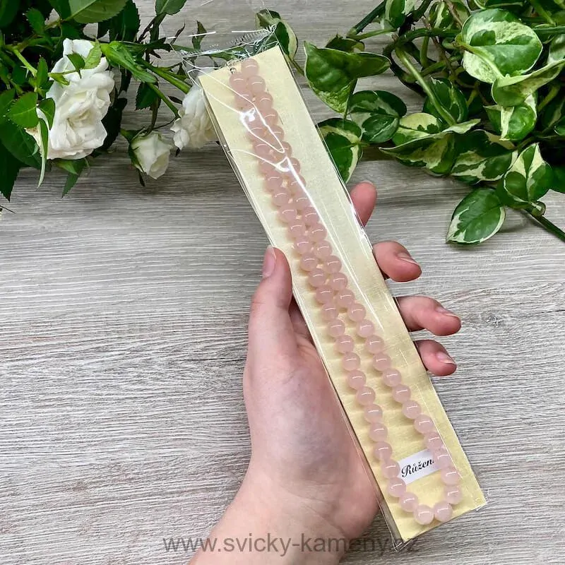 NÁHRDELNÍK Z KORÁLKŮ - RŮŽENÍN 8mm