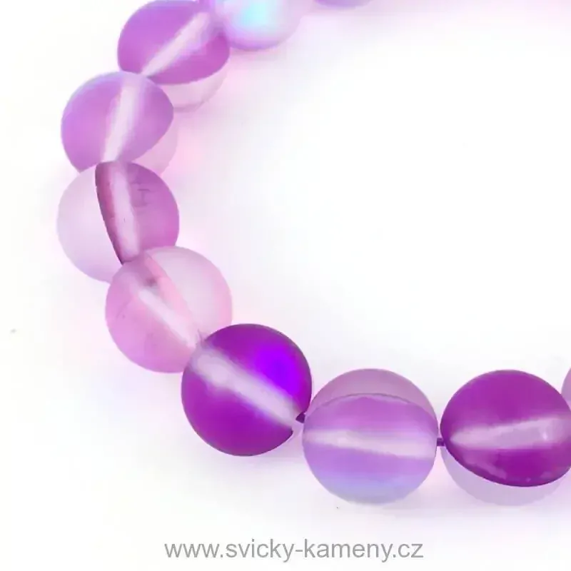 NÁRAMEK Z KORÁLKŮ - OPALIT FIALOVÝ 10 mm