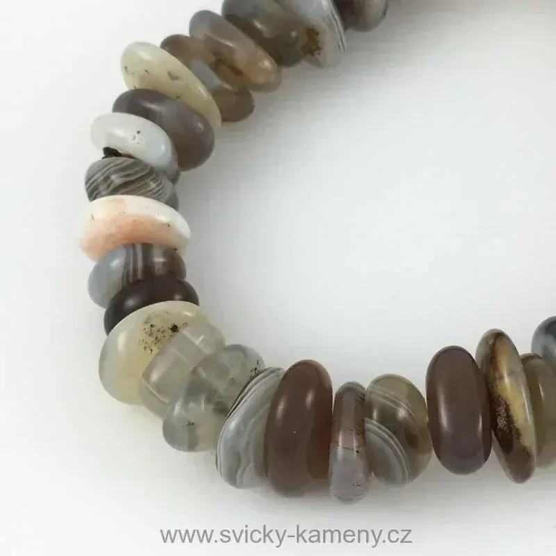 NÁRAMEK Z KORÁLKŮ - ACHÁT BOTSWANA DISK