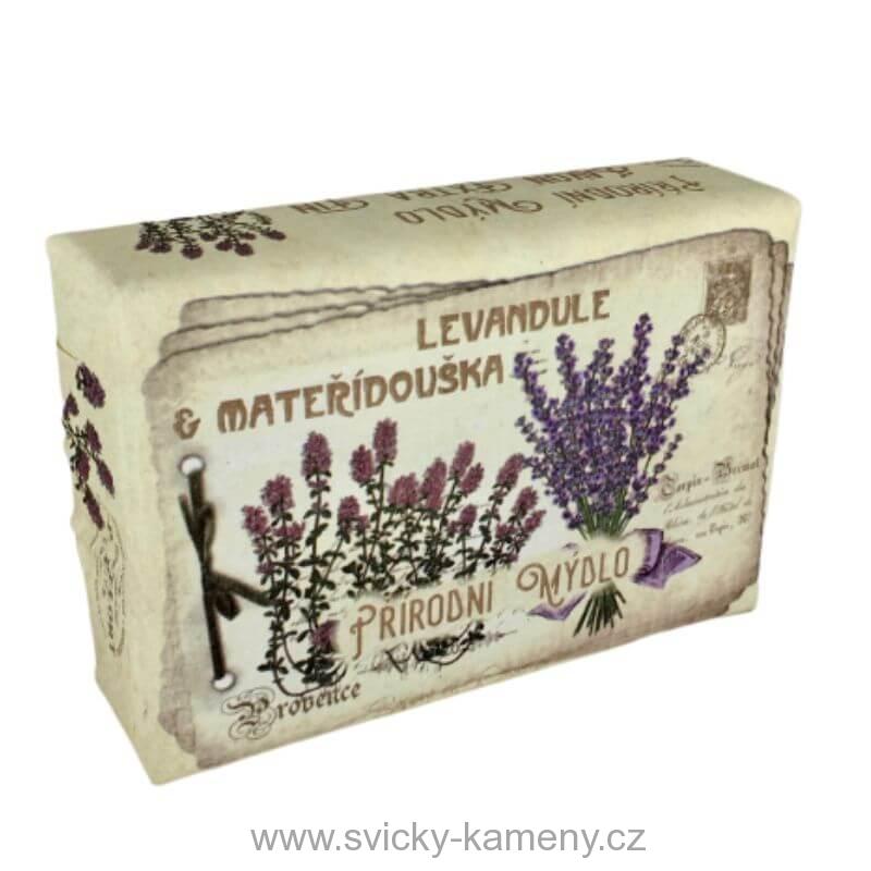 Přírodní luxusní mýdlo 200g. LEVANDULE A MATEŘÍDOUŠKA