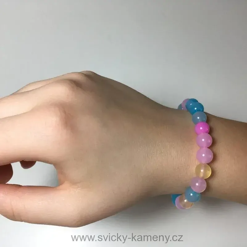 NÁRAMEK Z KORÁLKŮ - ACHÁT PASTELOVÝ 8mm
