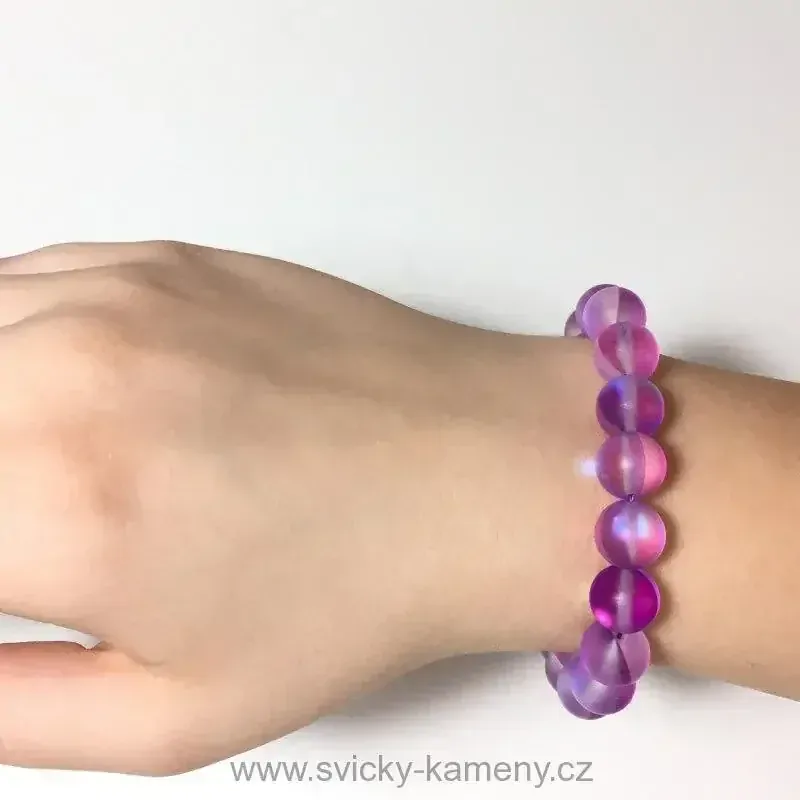 NÁRAMEK Z KORÁLKŮ - OPALIT FIALOVÝ 10 mm
