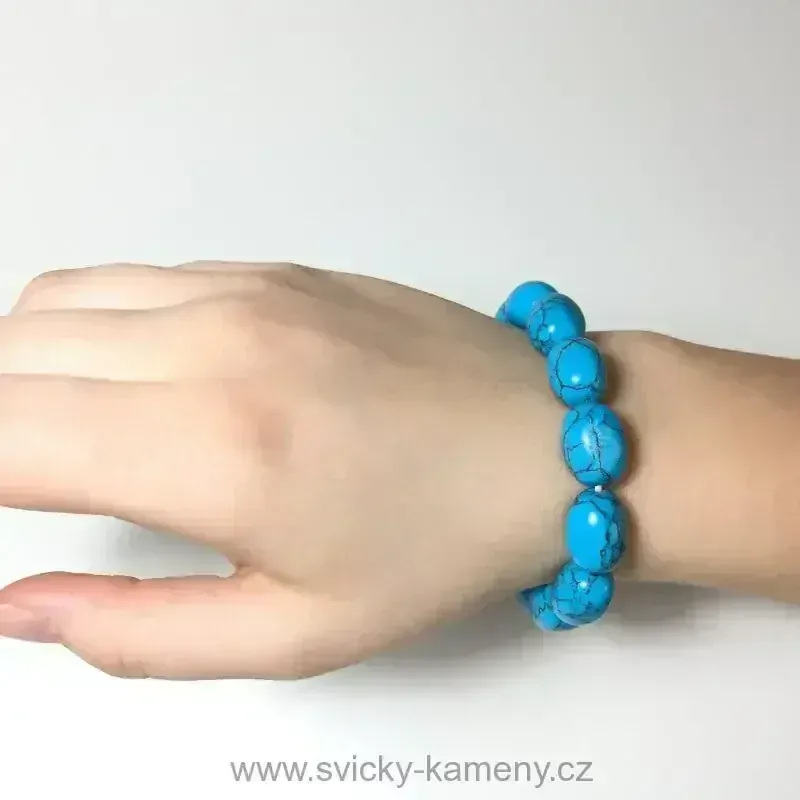 NÁRAMEK Z KORÁLKŮ - TROMLOVANÝ TYRKYSOVÝ TYRKENIT 