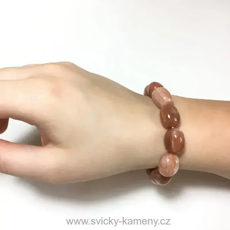NÁRAMEK Z KORÁLKŮ - TROMLOVANÝ SLUNEČNÍ KÁMEN