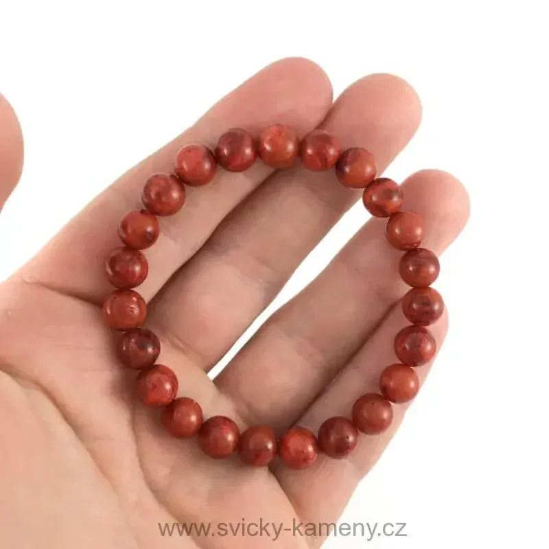 NÁRAMEK Z KORÁLKŮ - KORÁL HOUBOVÝ 8mm