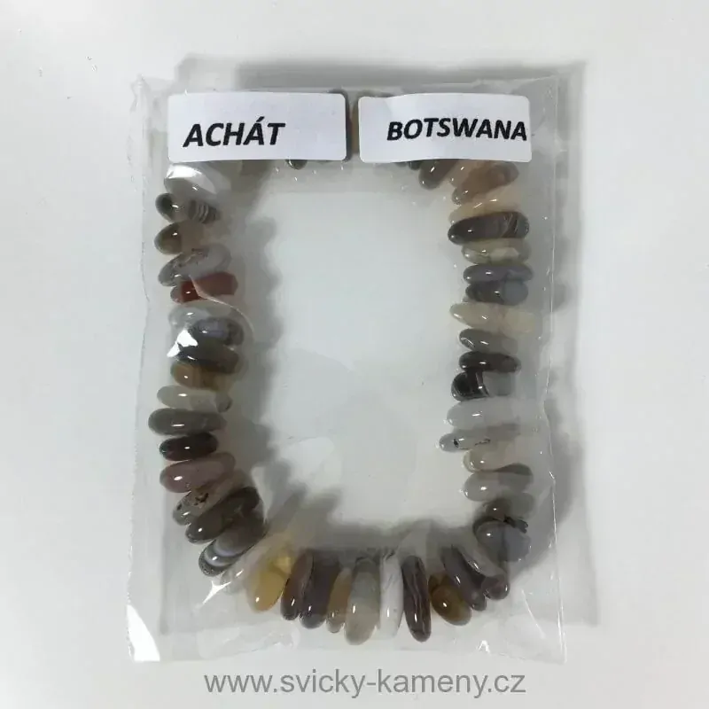 NÁRAMEK Z KORÁLKŮ - ACHÁT BOTSWANA DISK
