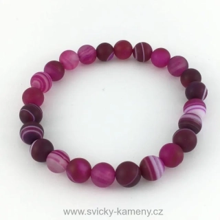 NÁRAMEK Z KORÁLKŮ - ACHÁT FIALOVÝ 8mm