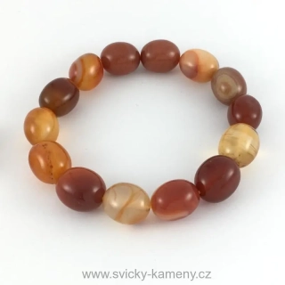 NÁRAMEK Z KORÁLKŮ - TROMLOVANÝ KARNEOL BAREVNÝ 