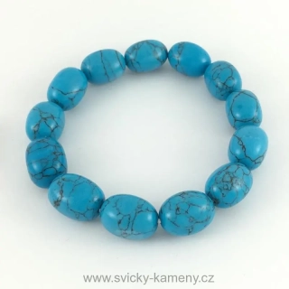NÁRAMEK Z KORÁLKŮ - TROMLOVANÝ TYRKYSOVÝ TYRKENIT 
