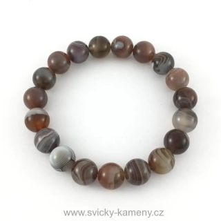 NÁRAMEK Z KORÁLKŮ - ACHÁT BOTSWANA 10 mm