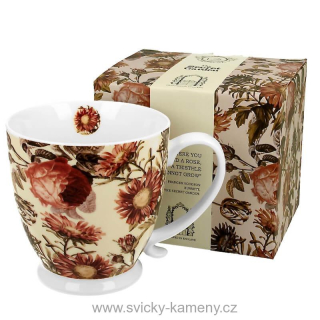 DÁRKOVÝ HRNEK NA STOPCE 480 ml KVĚTY PIVONĚK