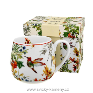 DÁRKOVÝ HRNEK BUCLATÝ 430 ml KOLIBŘÍK A KVĚTY