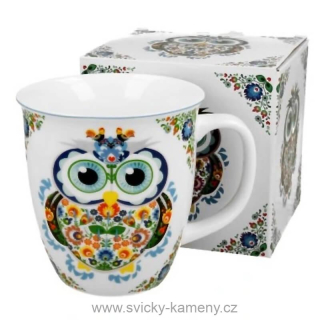 DÁRKOVÝ HRNEK VYSOKÝ 650ml SOVA ETNICKÁ