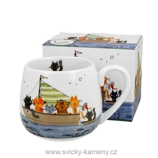DÁRKOVÝ HRNEK BUCLATÝ 430 ml KOČKY V LODIČCE