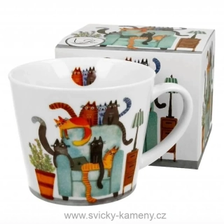 DÁRKOVÝ HRNEK PROSTY 610 ml POHODOVÉ KOČKY