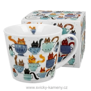 DÁRKOVÝ HRNEK PROSTY 610 ml KOČKY V ŠÁLCÍCH
