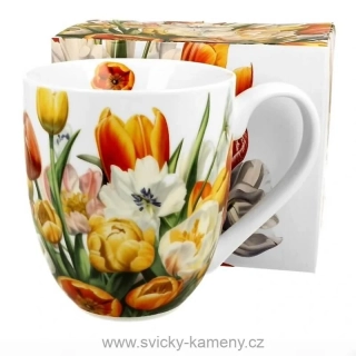 DÁRKOVÝ HRNEK VELKÝ XXL 1000 ml KYTICE TULIPÁNŮ
