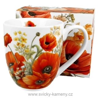 DÁRKOVÝ HRNEK VELKÝ XXL 1000 ml ROZKVETLÉ VLČÍ MÁKY