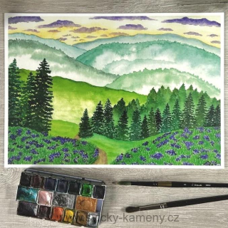 CESTA ZA SLUNCEM Akvarelový obraz - A4 formát