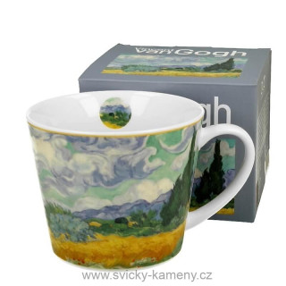 DÁRKOVÝ HRNEK PROSTY 610 ml VINCENT VAN GOGH "Pšeničné pole s cypřiši"