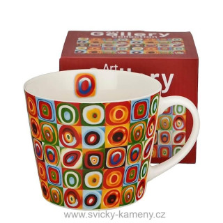 DÁRKOVÝ HRNEK PROSTY 610 ml WASSILY KANDINSKY "Čtverce se soustřednými kruhy"