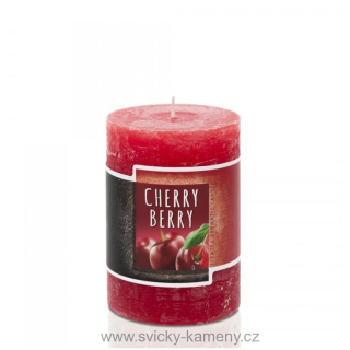 SVÍČKA DÁRKOVÁ VONNÁ VIŠEŇ RUSTIK VÁLEC 70x90 mm     